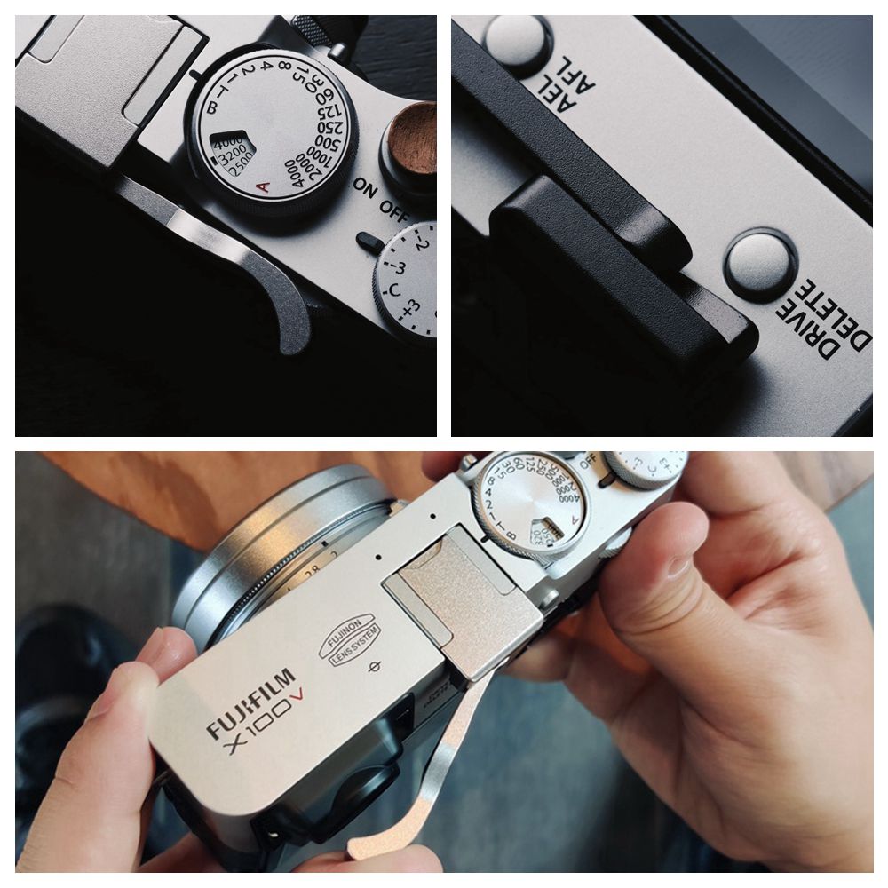 Hotwav Tablet Accessories - Klapp-/PU-Leder-Metall-Blitzschuh-Daumen griff für Fujifilm x100vi x100v,