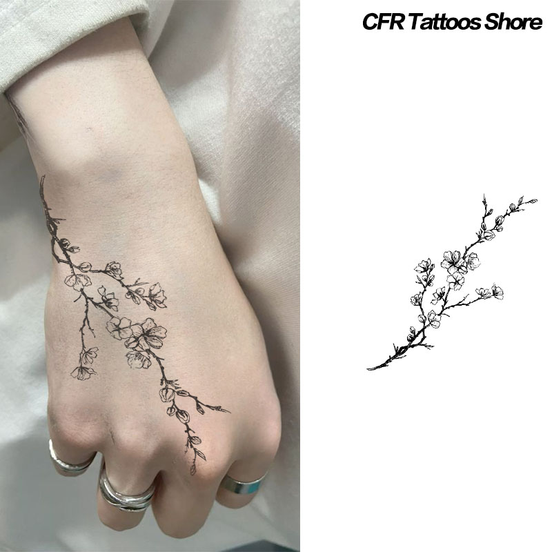 Hotwav Tablet Accessories - Pflaumenblatt Kräutersaft Tattoo Aufkleber Arm Wasserdicht