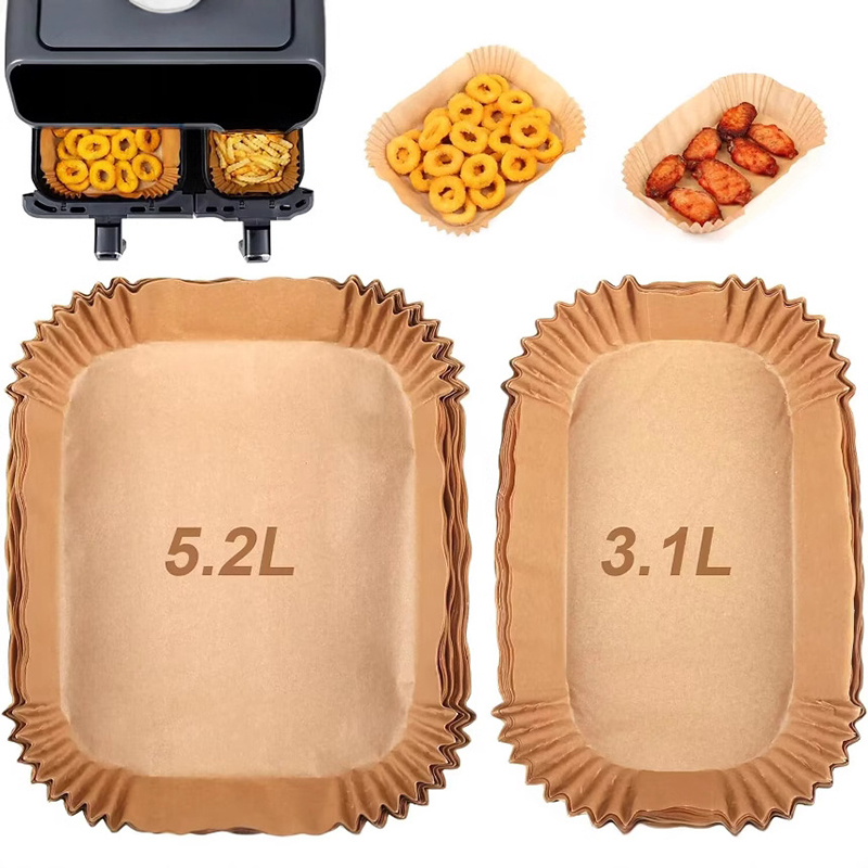 Hotwav Tablet Accessories - Rechteckige Luftfritteusen-Papiereinlagen für Tefal 5,2 l