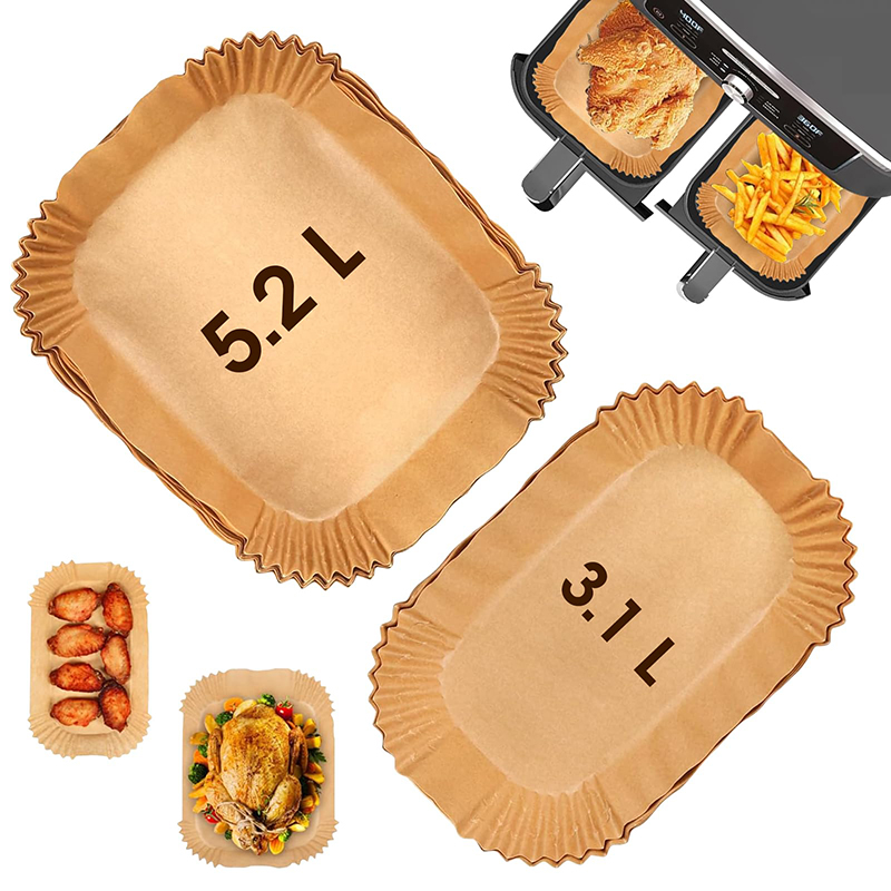 Hotwav Tablet Accessories - Rechteckige Luftfritteusen-Papiereinlagen für Tefal 5,2 l